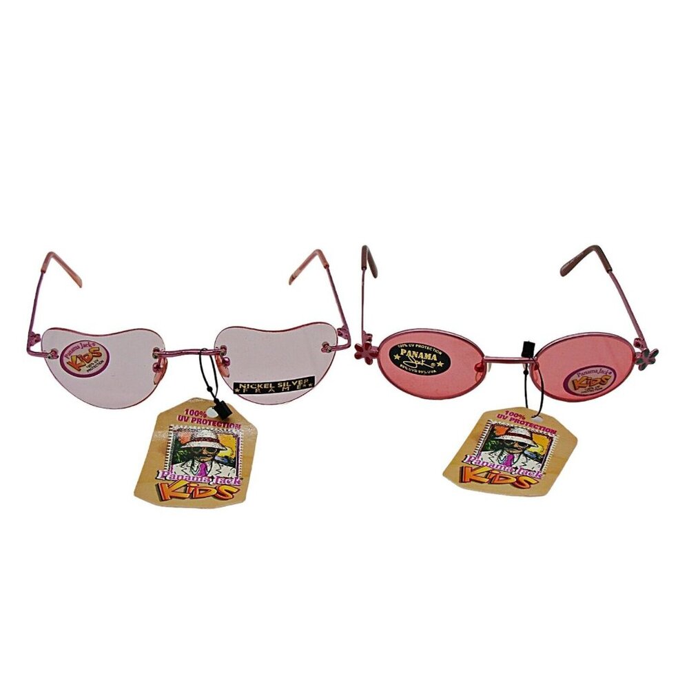 New Set 2 Panama Jack Kids Sunglasses 100% UV Protection Oval Heart Shape Frames